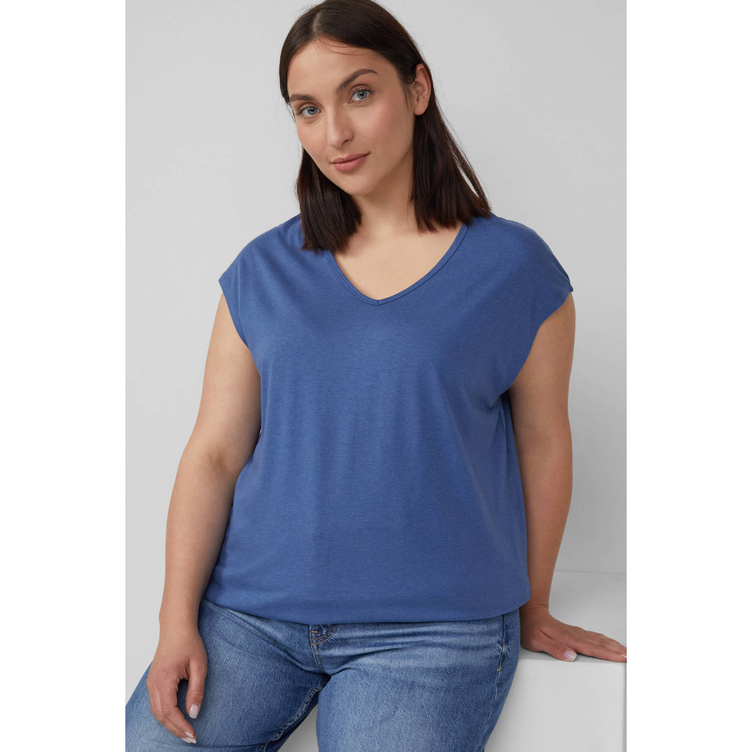S.Oliver Curve jersey top blauw