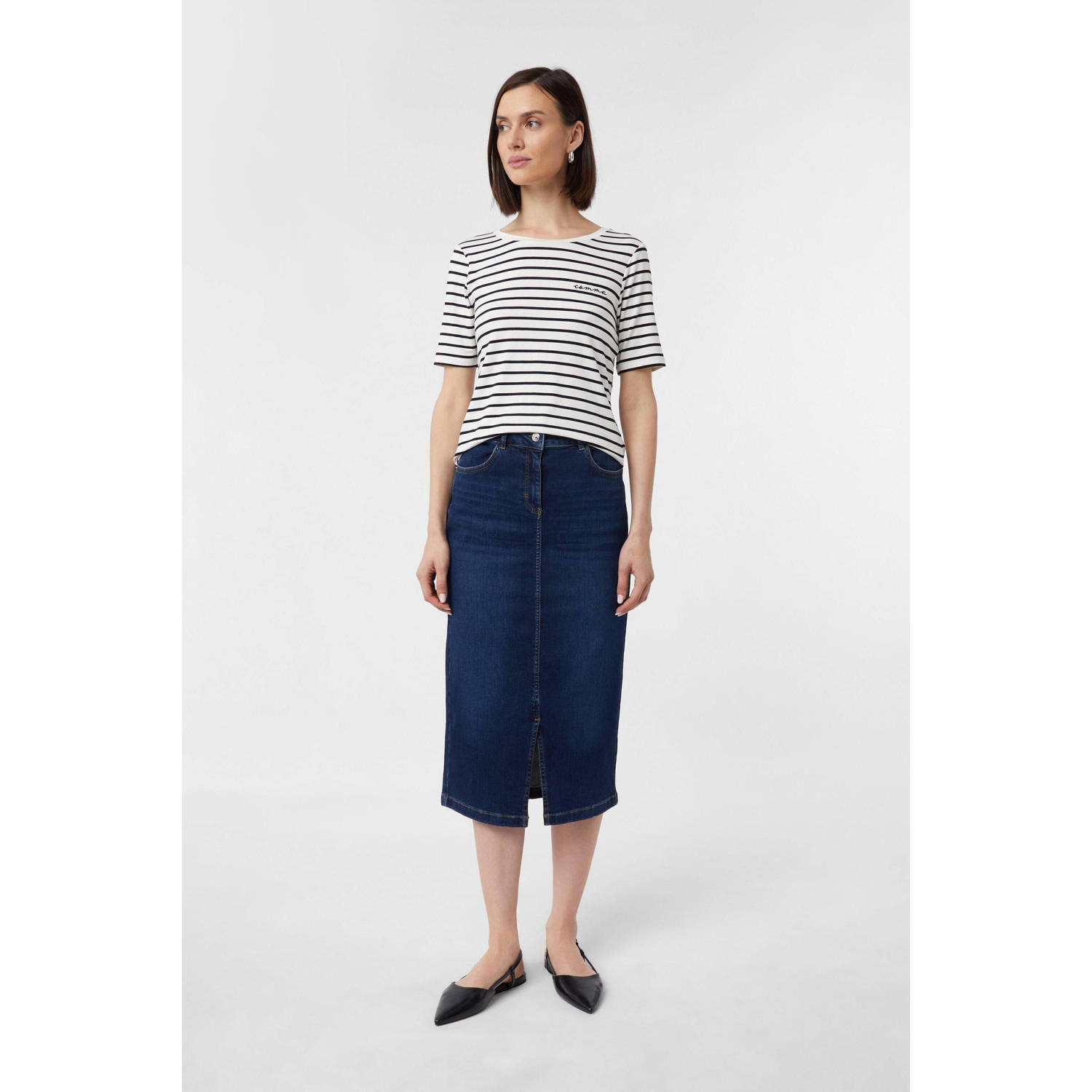 Comma denim spijkerrok dark blue denim