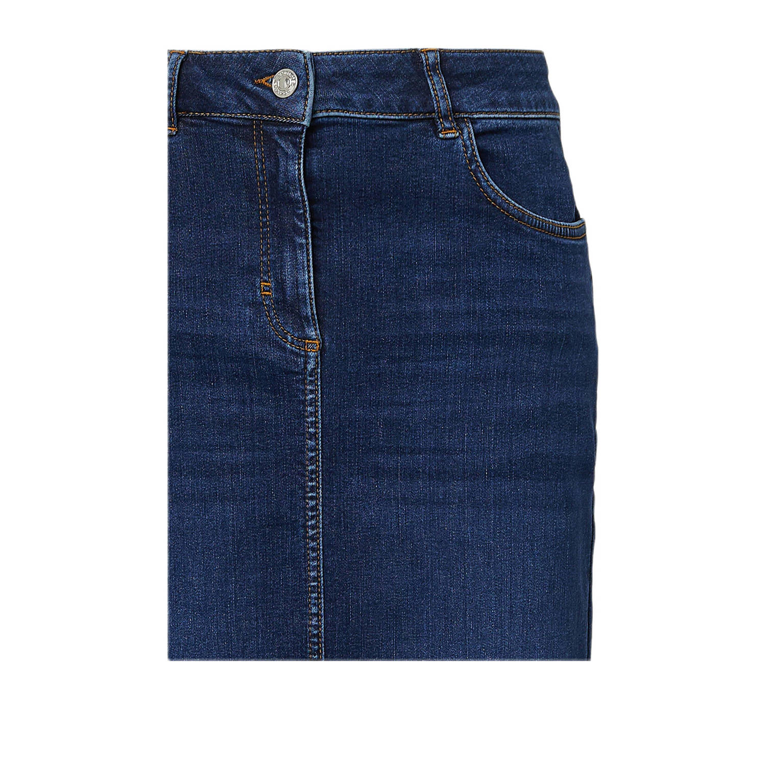 comma denim spijkerrok dark blue denim