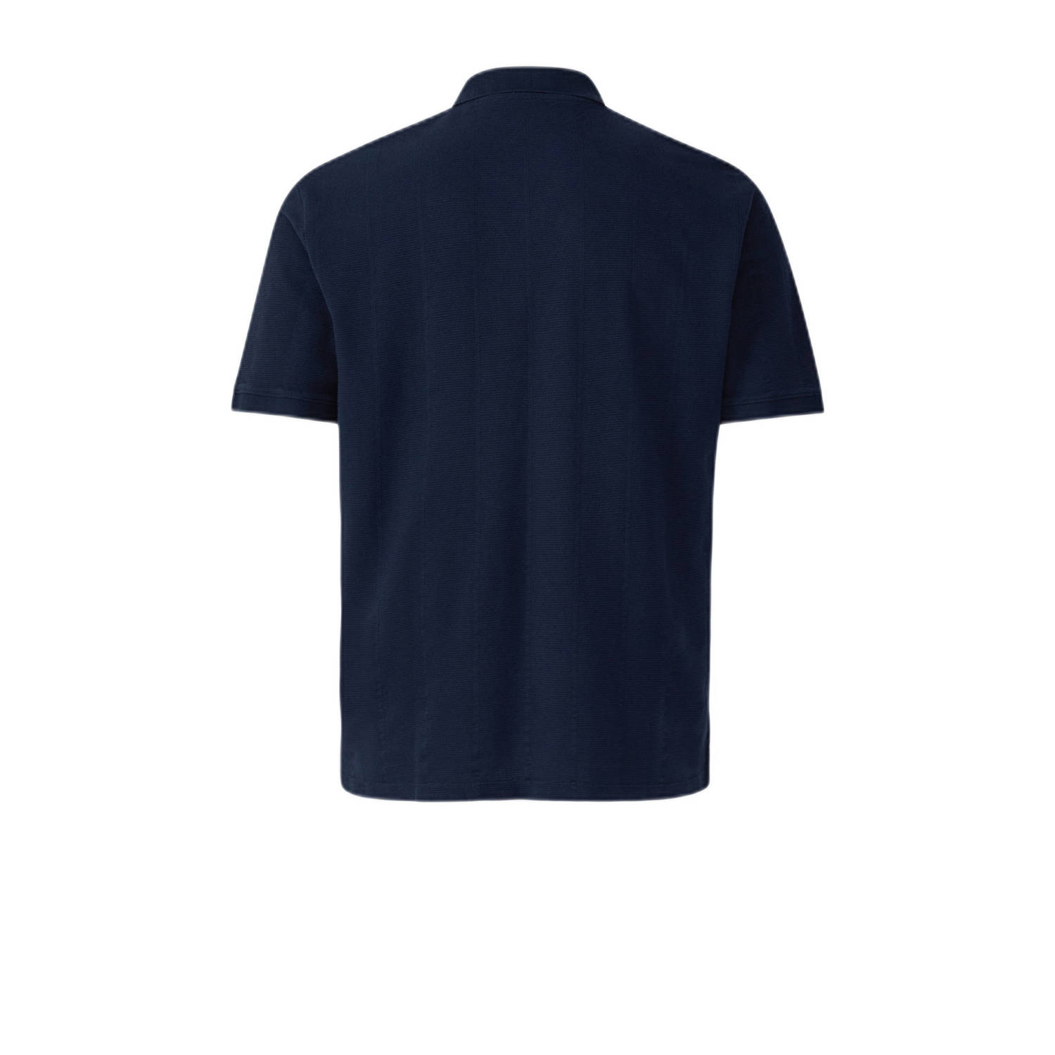 s.Oliver Big Size regular polo met ingebreid patroon donkerblauw