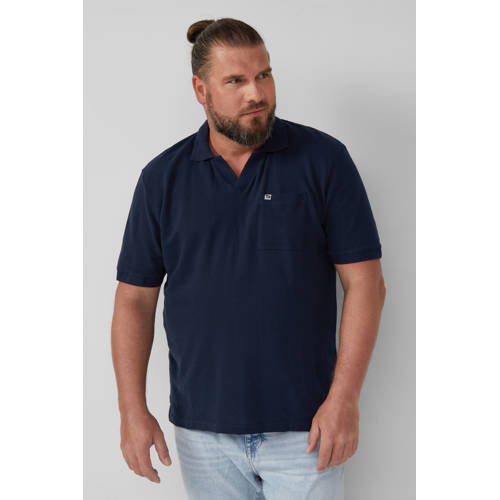 s.Oliver Big Size regular polo met ingebreid patroon donkerblauw afbeelding