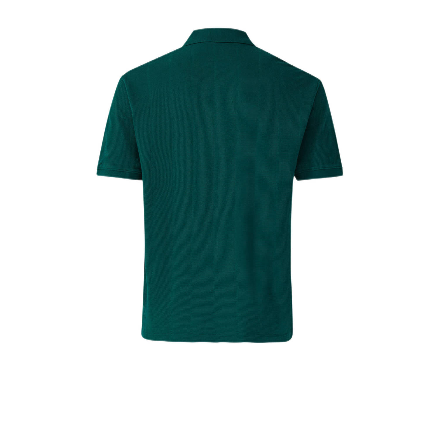 s.Oliver Big Size regular polo met ingebreid patroon donkergroen