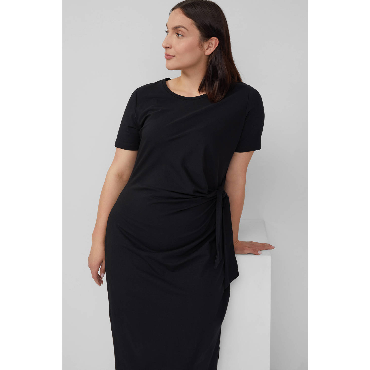 S.Oliver Curve jersey jurk zwart