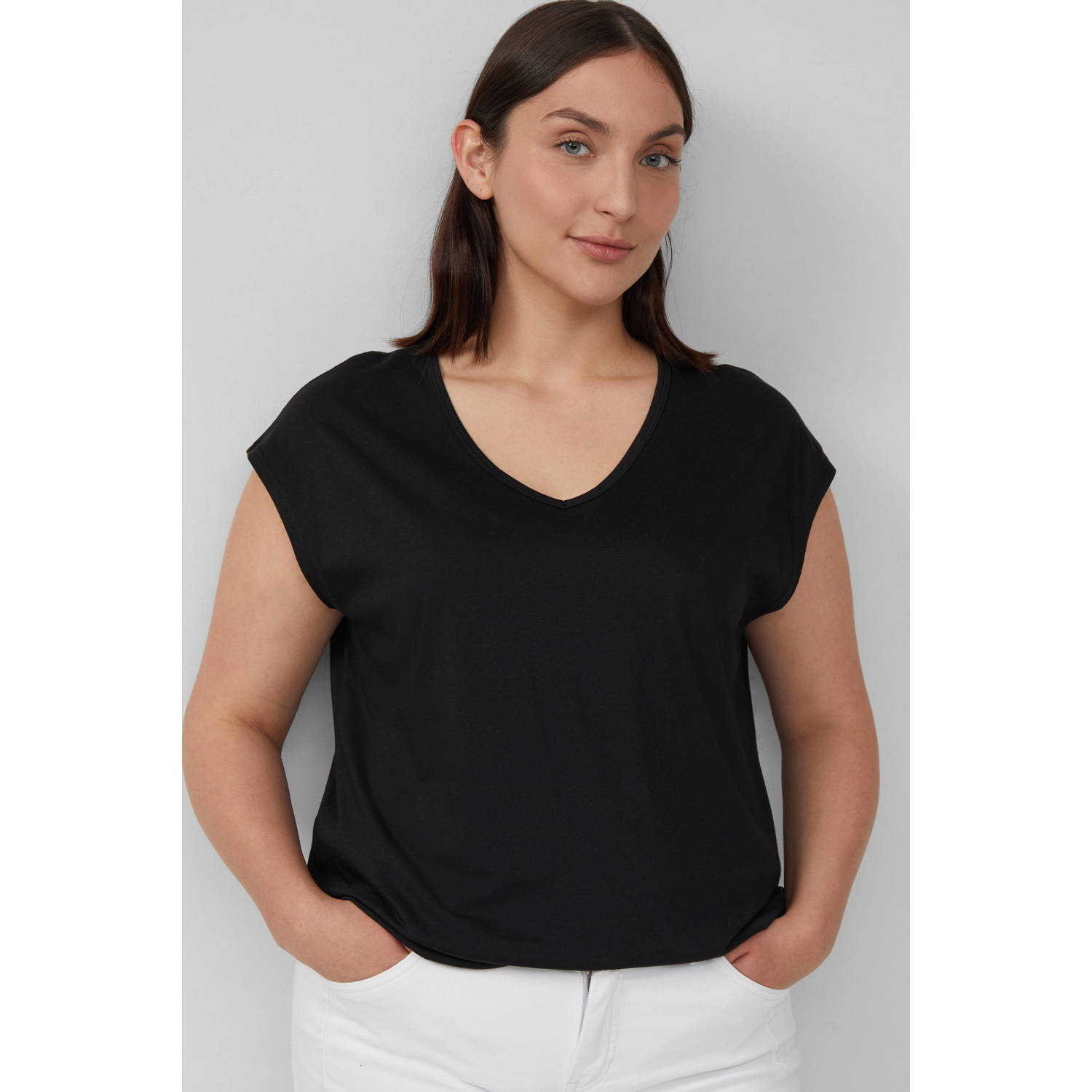 S.Oliver Curve jersey top zwart