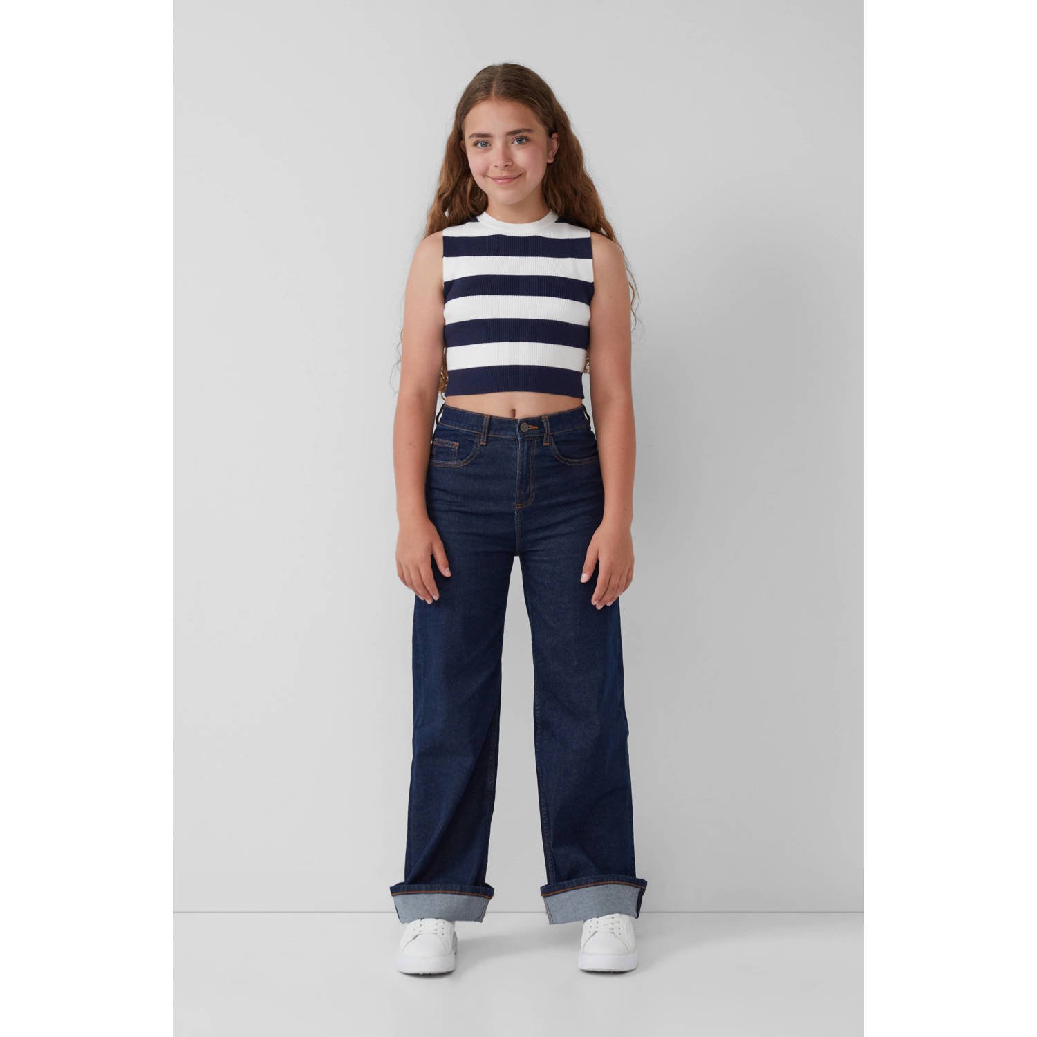 S.Oliver high waist wide leg jeans dark blue denim