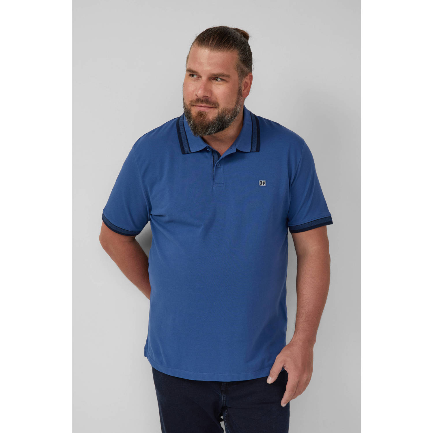 S.Oliver Big Size regular polo blauw