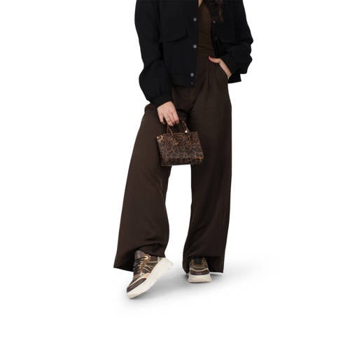 PS Poelman Jana chunky leren sneakers bruin/goud afbeelding