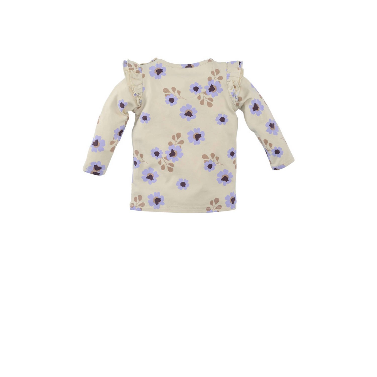 Z8 newborn longsleeve Elizan met ruches ecru lila
