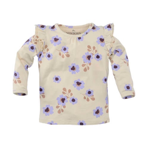 Z8 newborn longsleeve Elizan met ruches ecru/lila afbeelding