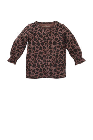 longsleeve Perla panterprint bruin