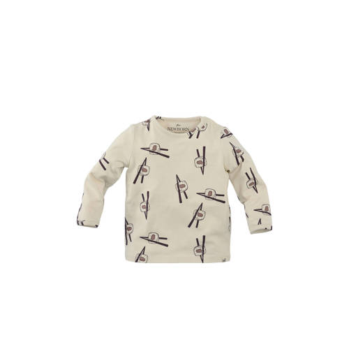 Z8 newborn longsleeve Quirijn ecru/bruin afbeelding