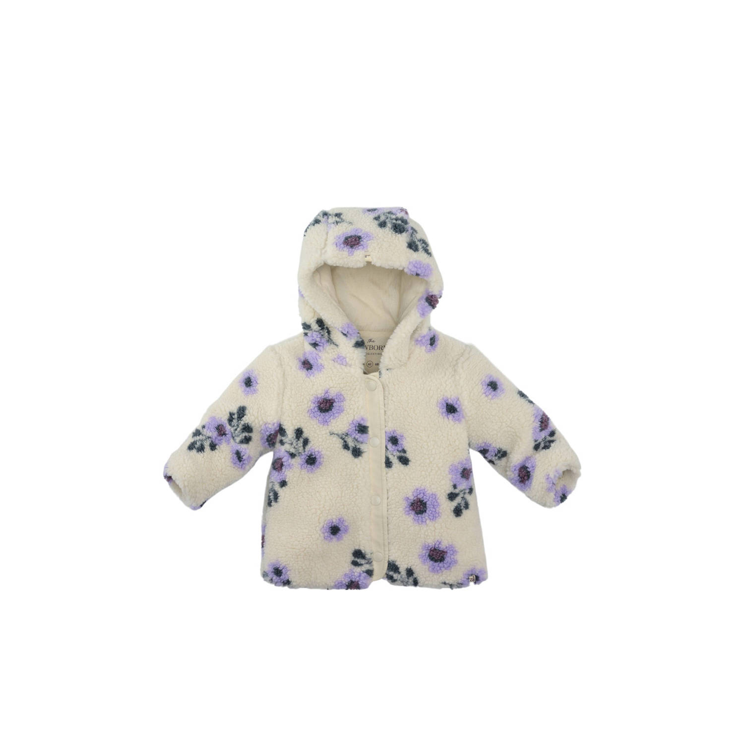 Z8 newborn teddy winterjas Nayla offwhite paars