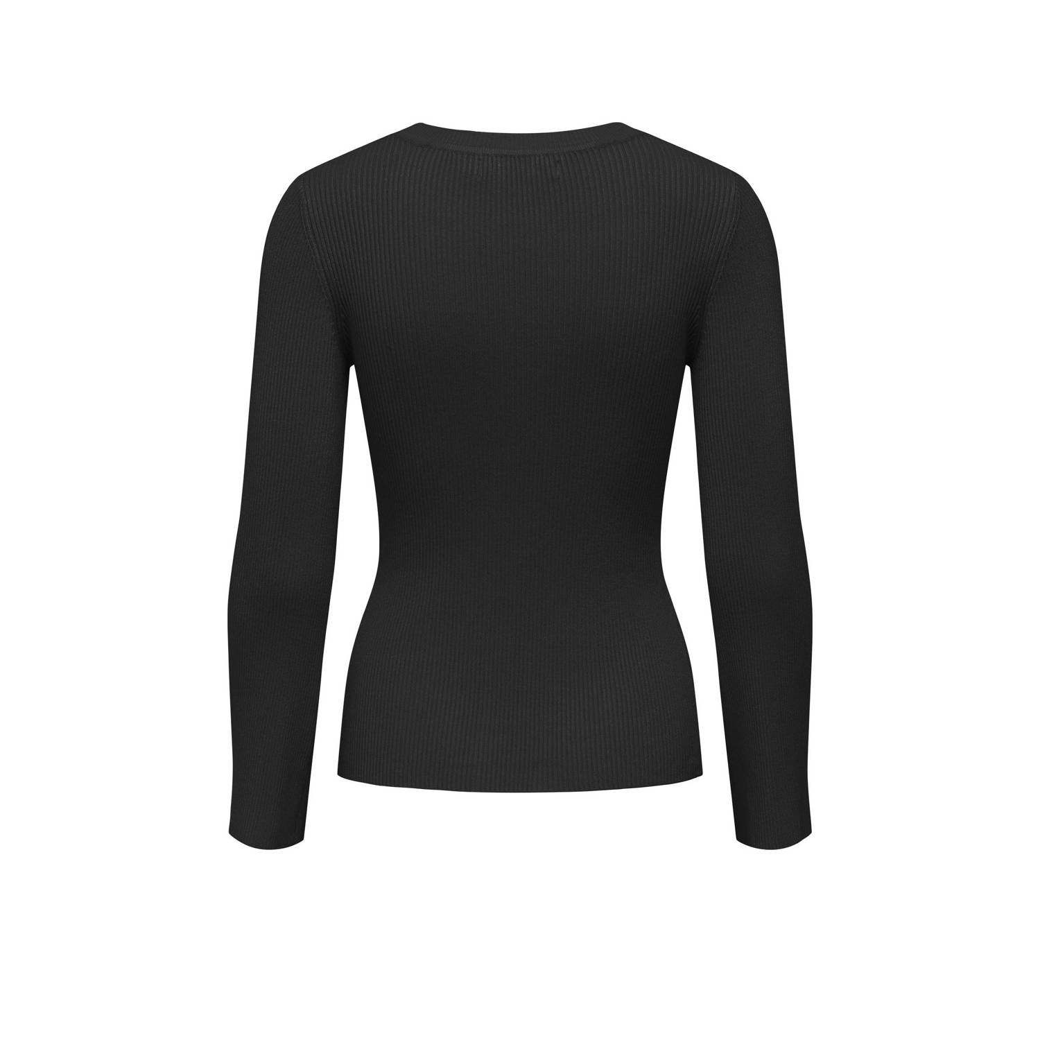 ONLY top zwart rib gebreid