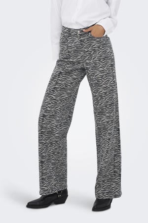 high waist wide leg jeans grijs