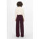 ONLY straight high waist casual broek rib gebreid donkerrood