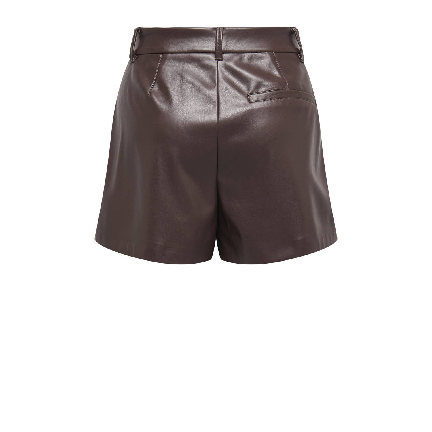 ONLY imitatieleren high waist casual short bruin