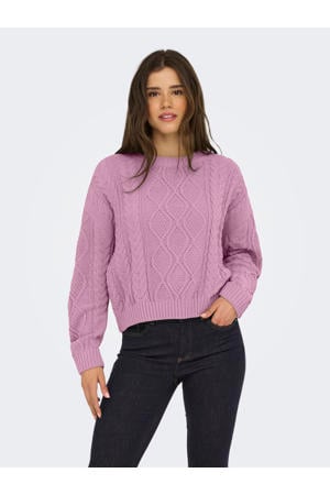 gebreide trui roze