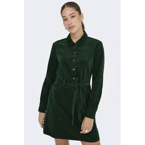 ONLY corduroy blousejurk donkergroen afbeelding