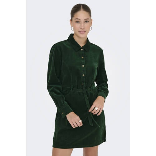ONLY corduroy blousejurk donkergroen afbeelding