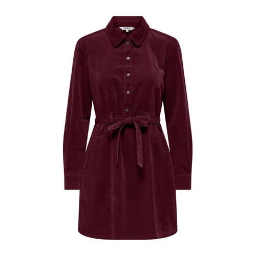 ONLY corduroy blousejurk donkerrood afbeelding