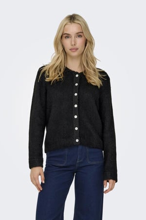 gebreid vest met wol zwart