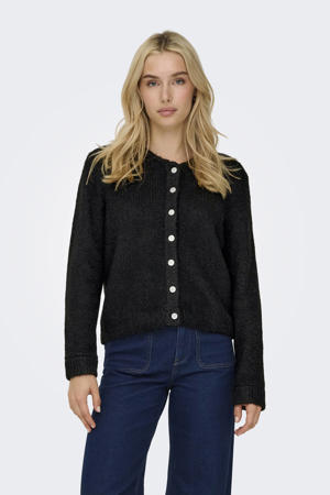 gebreid vest met wol zwart