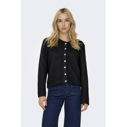 ONLY gebreid vest met wol zwart afbeelding