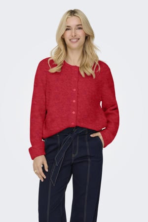 gebreid vest met wol rood