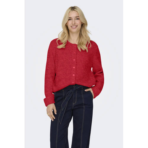 ONLY gebreid vest met wol rood afbeelding