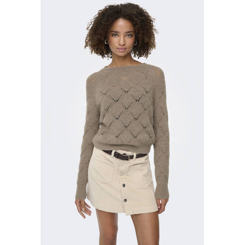 ONLY gebreide trui beige afbeelding