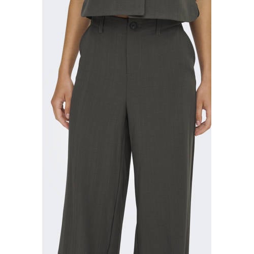 ONLY wide leg regular waist broek groen afbeelding
