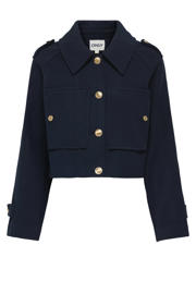 thumbnail: Marineblauw dames ONLY jack blauw van polyester met effen, lange mouwen, klassieke kraag en knoopsluiting