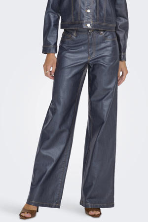 wide leg jeans dark blue denim