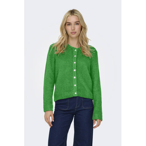 ONLY gebreid vest met wol groen afbeelding