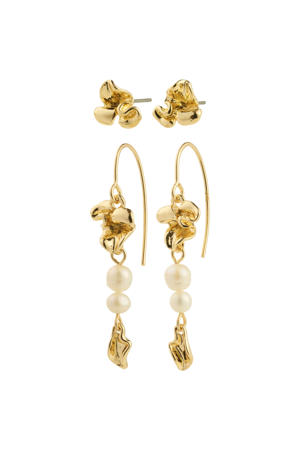 gold plated oorbellen Luis (set van 2)