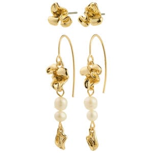 gold plated oorbellen Luis (set van 2)