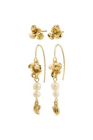 gold plated oorbellen Luis (set van 2)