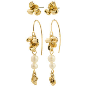gold plated oorbellen Luis (set van 2)