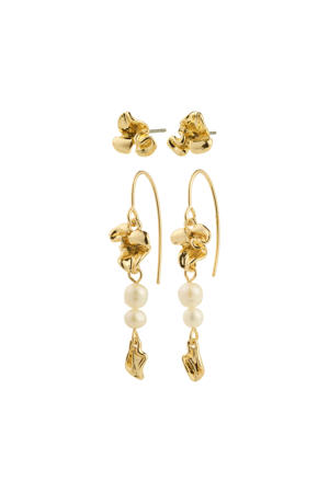 gold plated oorbellen Luis - set van 2
