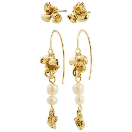 PILGRIM gold plated oorbellen Luis - set van 2 afbeelding