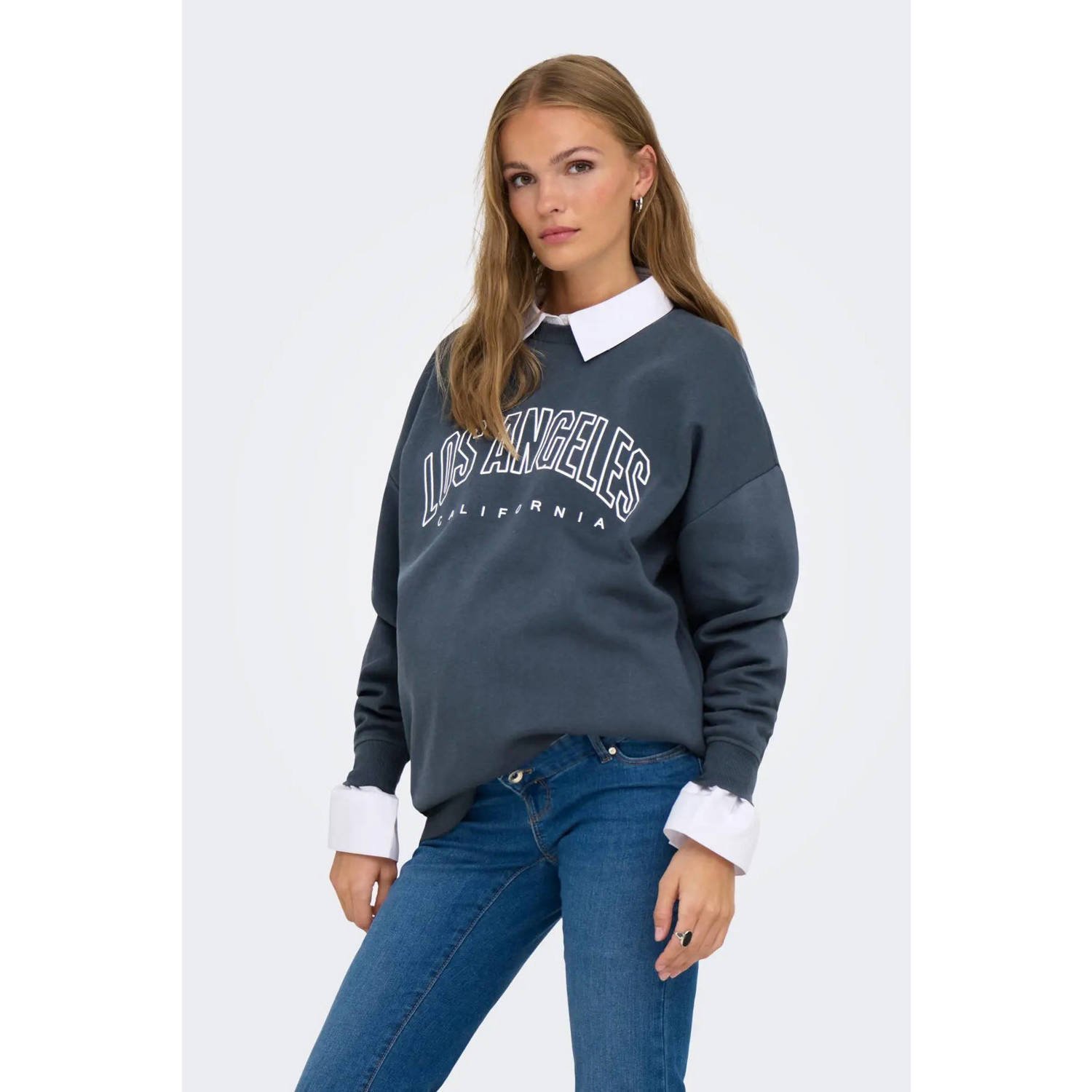 ONLY MATERNITY zwangerschaps sweater grijsblauw