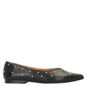 leren loafers met studs zwart