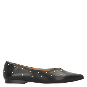 leren loafers met studs zwart