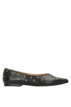 leren loafers met studs zwart