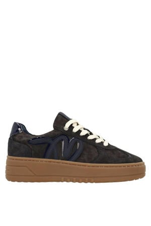 suède sneakers donkerblauw