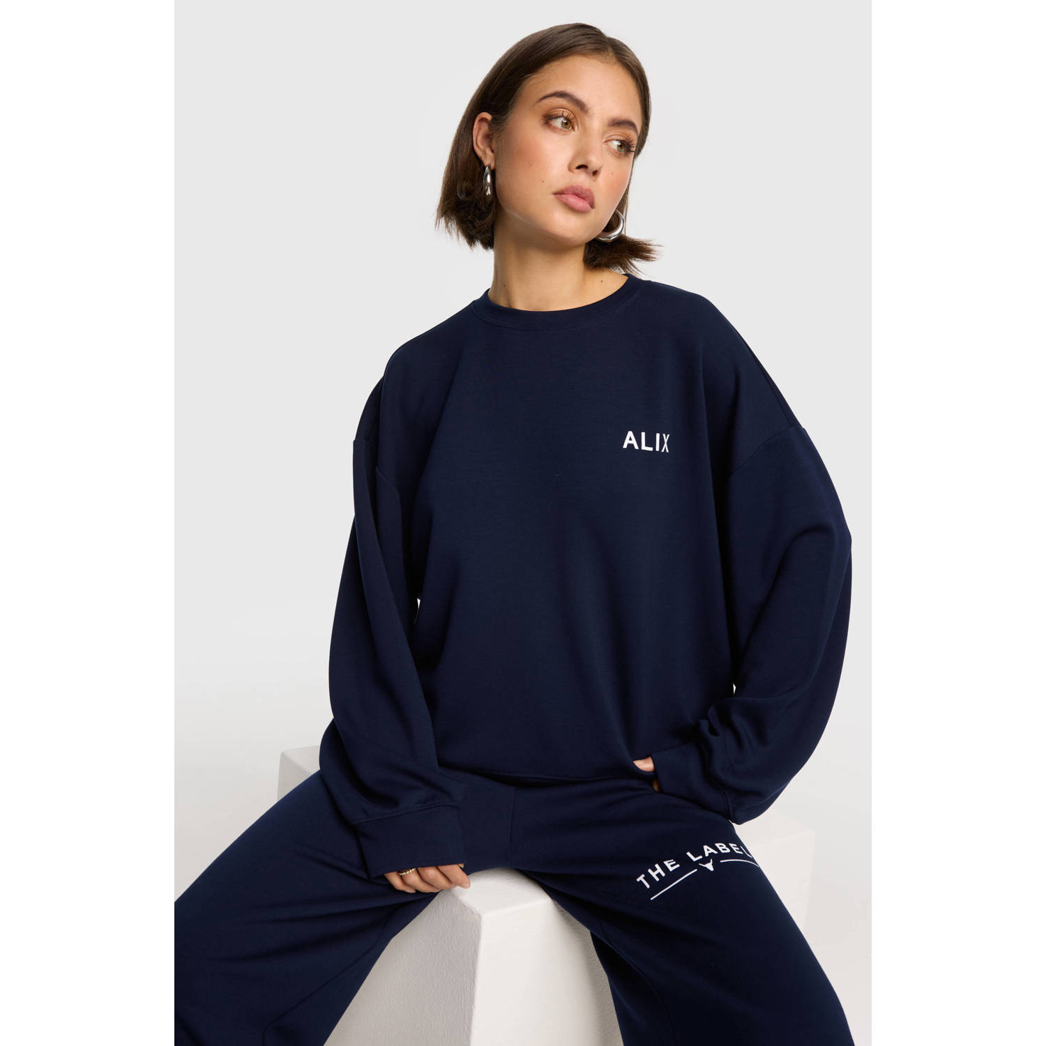 Alix the Label sweater donkerblauw
