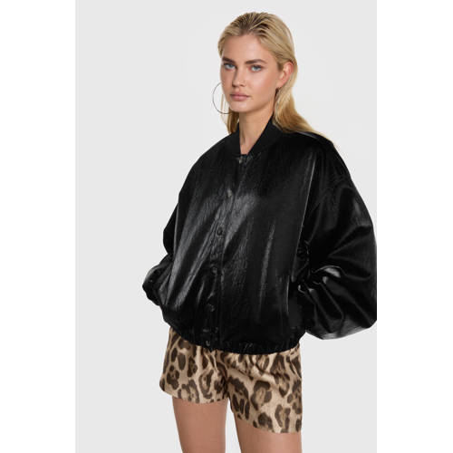 Alix the Label imitatieleren jas zwart afbeelding