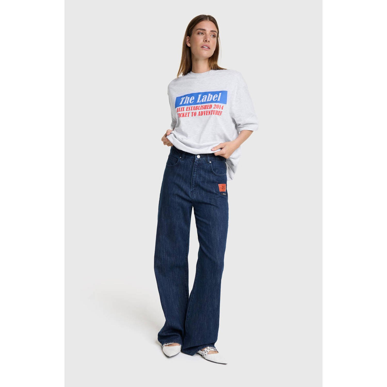 Alix the Label high waist wide leg jeans dark blue denim