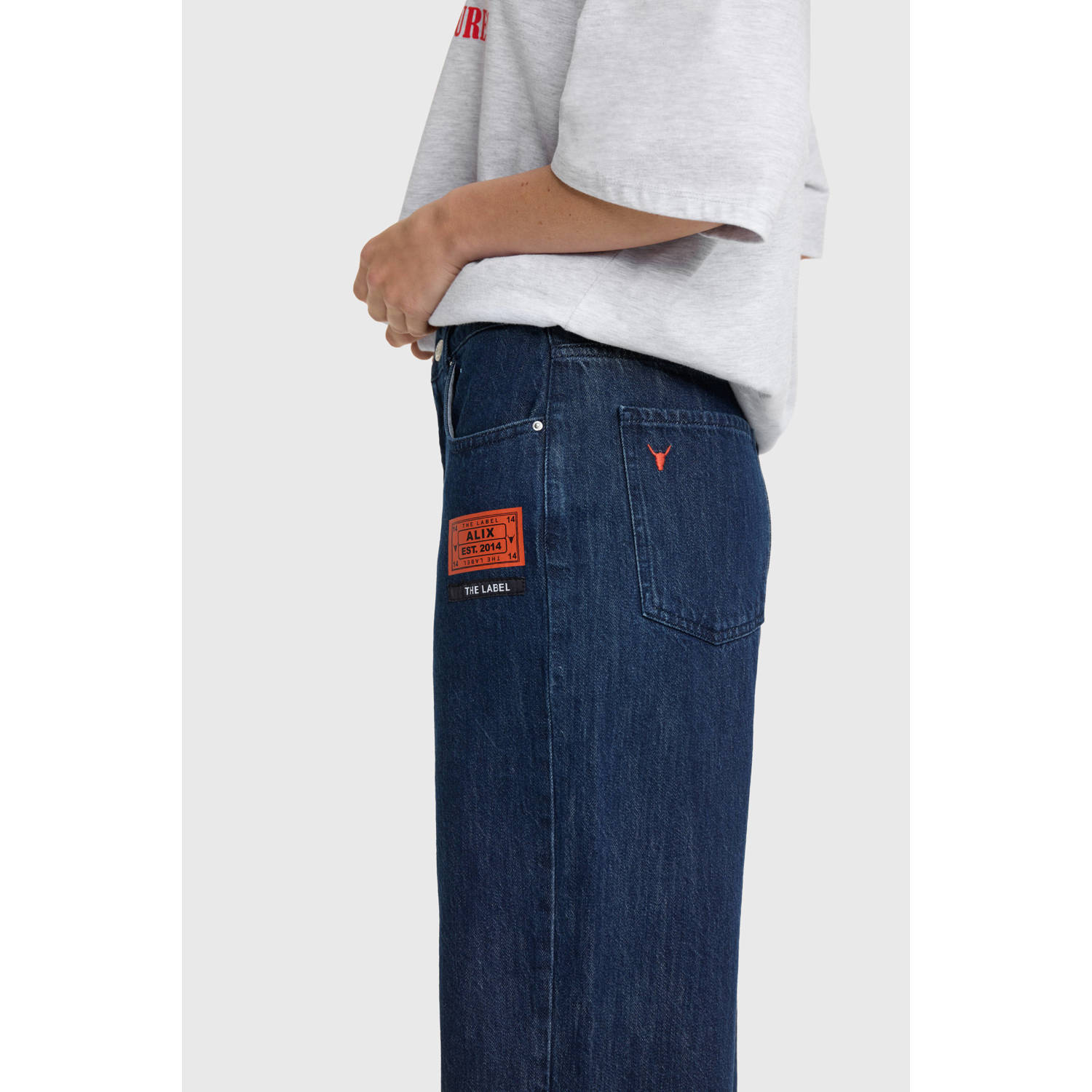 Alix the Label high waist wide leg jeans dark blue denim