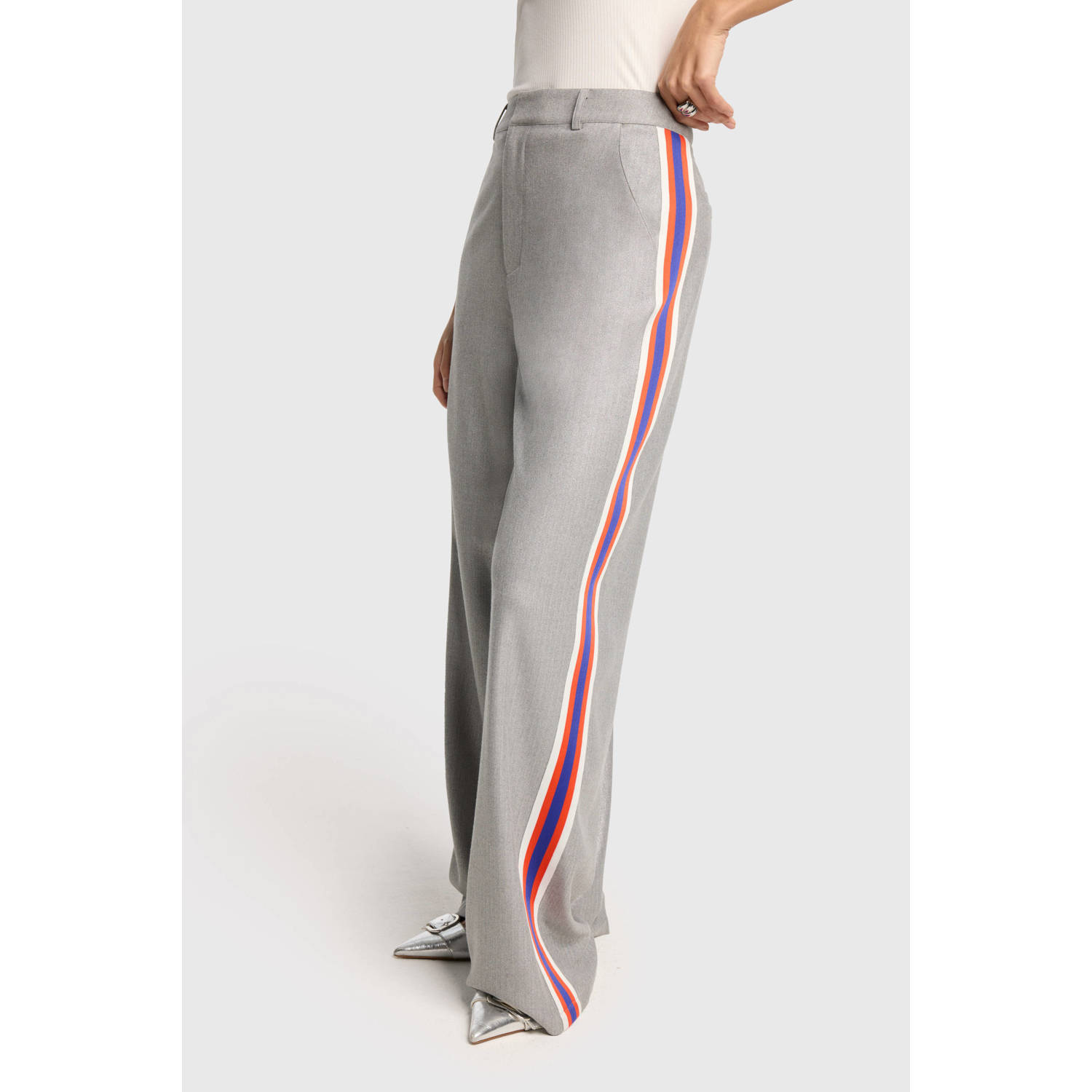 Alix the Label wide leg high waist broek grijs